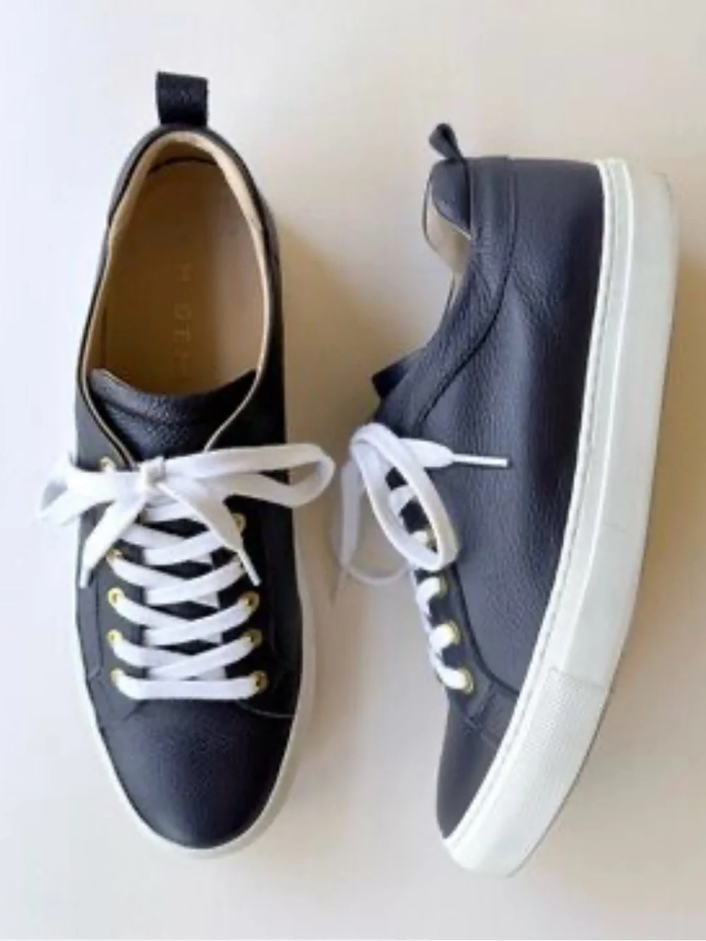 M. Gemi The Palestra Navy Blue Leather Sneakers Size 36.5/ 7
